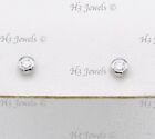 14k White gold diamond  stud earring solitaire 0.10 ct Bezel push n pull backing