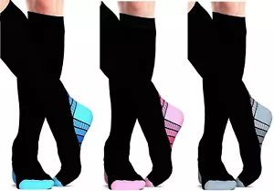 Graduated Compression Socks Over Calf Below Knee High Foot Support Stockings - Picture 1 of 14