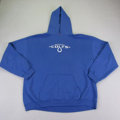 Indianapolis Colts Hoodie Mens Extra Large Blue Pullover Sweater NFL Football ^ Cover