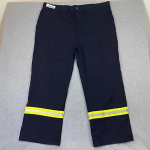 Workrite Mens FR Work Pants 48x31 Blue Hivis Strap Flame Resistant CAT2 2112 NEW - Picture 1 of 9
