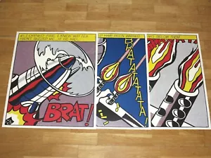 3 x ROY LICHTENSTEIN " AS I OPENED FIRE " STEDELIJK POSTER SET TRIPTYCHON POPART - Bild 1 von 7