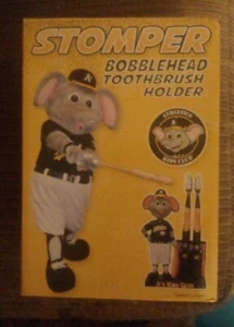 2014 Stomper Bobblehead Toothbrush Holder Oakland A's Athletics Kids Club Rare - Picture 1 of 2