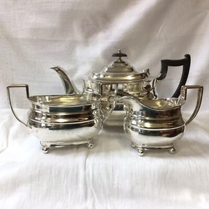 1095g Quality 1935 Solid Silver 3 Piece Tea Service Set By William Hutton & Sons - Picture 1 of 12