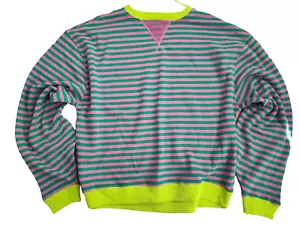 WE THE FREE FREE PEOPLE CLASSIC OVERSIZED RUNDHALSAUSSCHNITT PINK GRÜN KOMBI NEU MIT ETIKETT LARGE - Bild 1 von 10