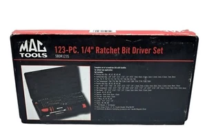 Mac Tools 123-Piece 1/4" Ratchet Bit Driver Set With Case SBDR123S Durable - Picture 1 of 9