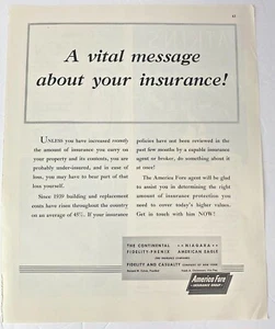 Vintage Print Ad America Fore Insurance Group Niagara American Eagle - Bild 1 von 2