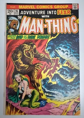Adventure Into Fear 15 Man-Thing Marvel Comic Edad de Bronce agosto 1973 Foto 1 de 4