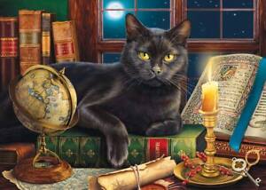 SunsOut Black Cat by Candlelight 500 Piece Jigsaw Puzzle