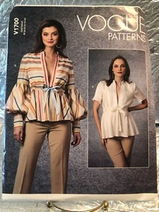 Vogue Muster V1700 MISSES TOP Pull-Over tiefer Ausschnitt zum Binden Stehkragen - Bild 1 von 2