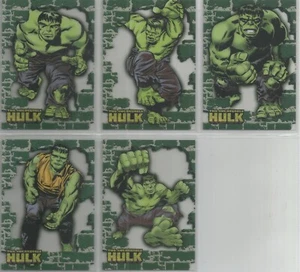 The Incredible Hulk Topps 2003 - Complete "Crystal Clear" 5 Card Chase Set - Foto 1 di 1