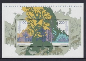 ALEMANIA - 1997 50a Sociedad Anniv Protección de los BOSQUES ALEMANES Minihoja Estampillada sin montar o nunca montada - Imagen 1 de 1