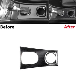 Cubierta de panel de consola de cambio de marchas de fibra de carbono 2 piezas para Mercedes Clase C W203 - Imagen 1 de 12