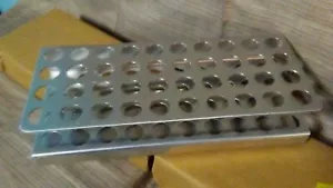 TWO ~ VINTAGE Alloy Test Tube Holder Rack 40 Holes 3 Layer for 17mm Tubes NOS! - Picture 1 of 3