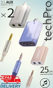 3.5mm Jack Plug Audio Cable Headphone Splitter Aux One to Two Outputs 1 into 2 - Picture 1 of 4