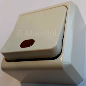 Merten 304844 Aufputztaster Max 10A 250V Wipptaster Klingelknopf cremeweiß  - Bild 1 von 3