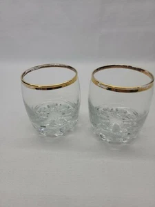 Vintage whiskey Gold Rimmed Italy set 2 Heavy! - Picture 1 of 9