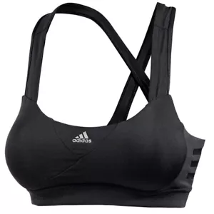 Adidas Supernova Women's Sports Bra Push-Up Girl Racerback Bustier Top Black - Picture 1 of 5