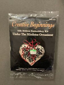 NEW Creative Beginnings Silk Ribbon Embroidery Kit Under the Mistletoe Ornament