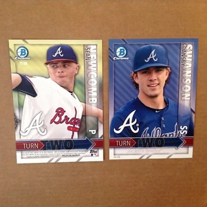 DANSBY SWANSON SEAN NEWCOMB Braves RC #/49 made 2016 Bowman Chrome 5x7 Turn Two - Picture 1 of 1
