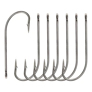 50pcs/lot Fishing Hooks Carbon Steel Long Shank Saltwater Big Game Tuna Hook - Picture 1 of 7