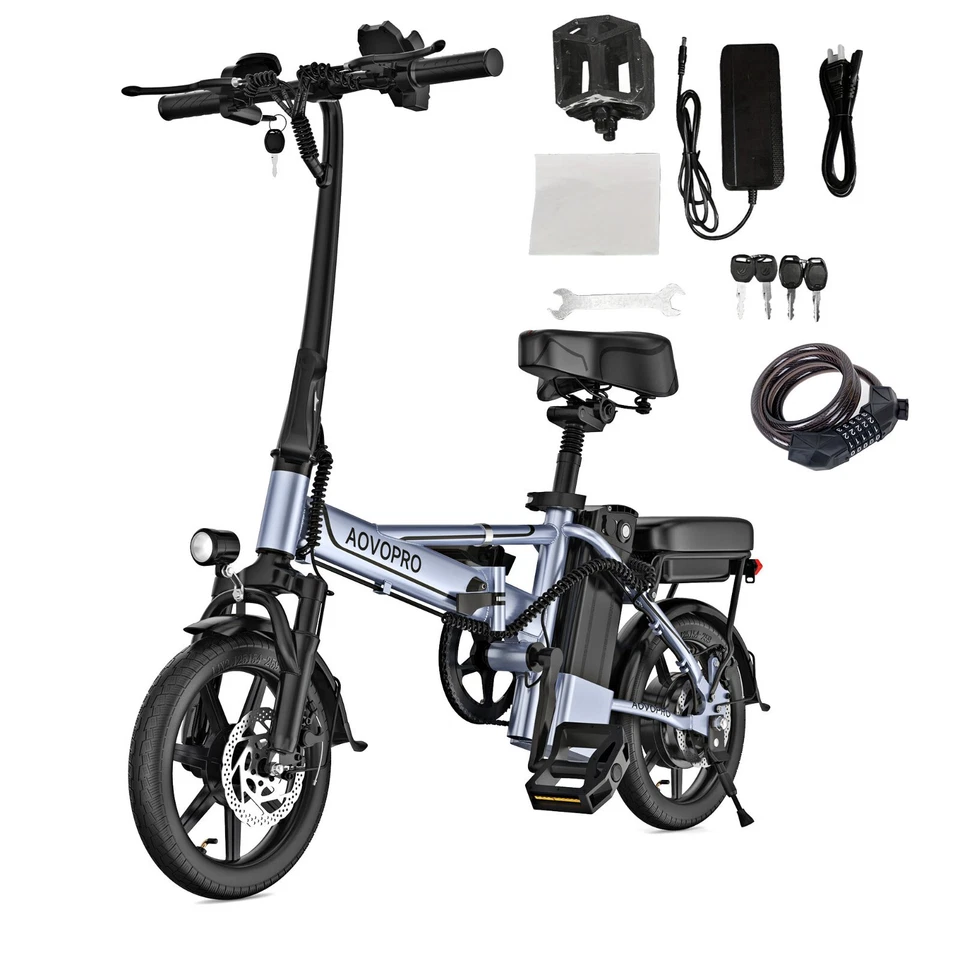 AOVOPRO EB60 Adult Ebike 500W Foldable 48V 10.5AH Electric Bicycle 22MPH 28Miles - Image 1 of 4