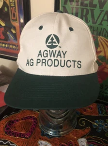 Vintage Agway Agricultural Products Snapback Hat Printed Green White EUC - Picture 1 of 5
