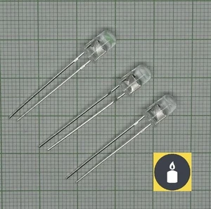 10X Gelb Flacker LED, 5mm, Flackerlicht für Lagerfeuer, Kerzen, Candle light-183 - Bild 1 von 5