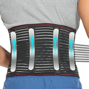 Soporte de espalda ergonómico para soporte de espalda baja alivio del dolor con estancias de acero lumbar - Imagen 1 de 15