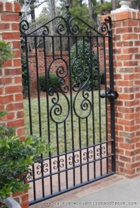 GATE MONOGRAM WROUGHT IRON Black 1910 h x 1175 mm w NEW - Picture 1 of 6