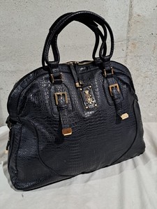 Christian Audigier Snake Skin Leather Patten Duffle Carry-on Travel Bag