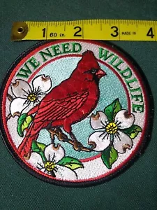 We Need Wildlife Cardinal Four Inch Patch - Picture 1 of 2
