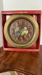 Vintage Christmas Carol Musical Wall Clock by Skytimer. Works. 9.5” 1990’s Box - Picture 1 of 15
