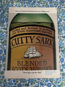 Vintage 1973 Cutty Sark Blended Scots Whisky Print Ad Taxes Are Killing You - Picture 1 of 7