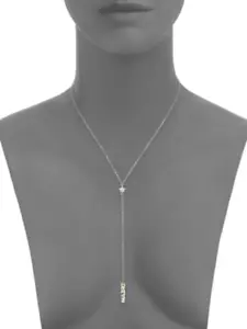 "Nuova Collana Petite Barra dei Sogni Jane Basch Diamante & Oro Giallo 14K 15" - Foto 1 di 12