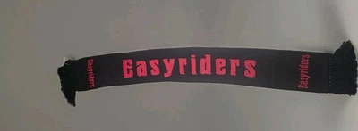 Easyriders Motorcycle Magazine Scarf 64" L Black/Orange Harley Davidson VTG. - Image 1 of 2