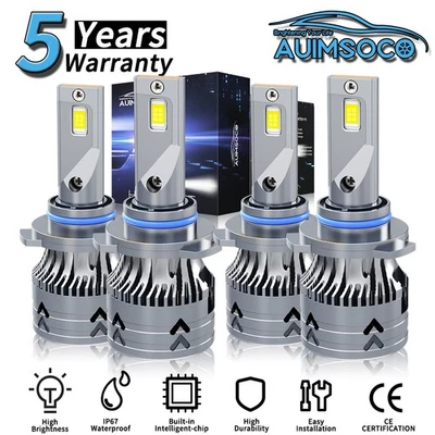 LED Headlight Kit Bulbs High Low Beam For Chevrolet C3500 1990-2001 Super Bright - Image 1 of 4