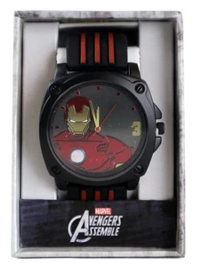Iron Man Collector's Edition Analog Watch Avengers Marvel Black New - Picture 1 of 2