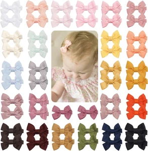 50Pcs Baby Hair Clips Small Hair Clips for Baby Girls Small Size Bows 2Inch Tiny - Picture 1 of 10