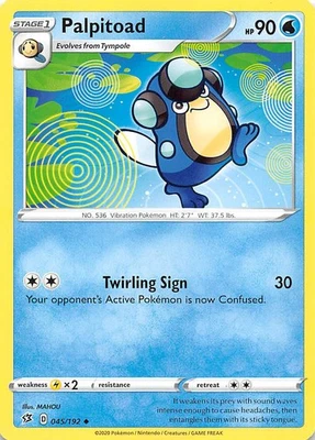 Palpitoad 045/192 SWSH02 Rebel Clash Pokemon 009179 - Image 1 of 2