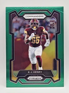2023 Panini NFL Prizm K.J. Henry #400 Green Rookie (RC) Washington Commanders - Bild 1 von 2