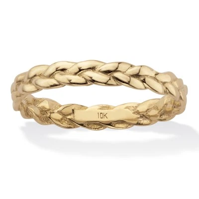 Braided Stackable Band Ring 10K Yellow Gold - Image 1 of 4