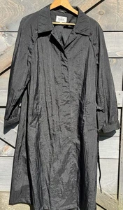 VTG The Totes Coat Black Nylon Button-Front Womens Coat S 16 - Picture 1 of 12