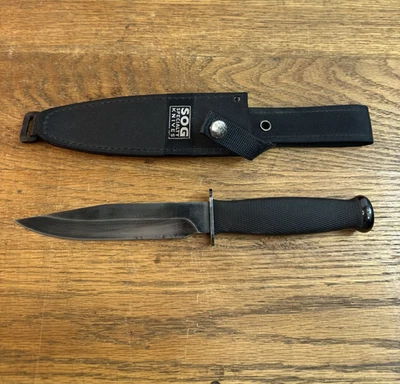 Vintage SOG FK-1 Field Knife w/ Black Nylon Sheath Seki Japan 6.25" Fixed Blade - Image 1 of 4