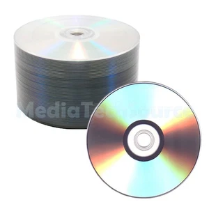 Disco de grabación DVD-R DVDR 100 plateados con tapa brillante no imprimible 16X en blanco 4,7 GB/120 min - Imagen 1 de 2