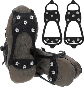 Rutschfeste Eisstollen für Schuhe & Stiefel mit 8 Spikes Antirutsch Zug Steigeisen - Bild 1 von 8