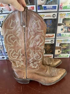 J Chisholm braune Leder Western Cowboystiefel - 9,5 - Ausgabe lesen - Bild 1 von 13