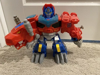 PlayskoolTransformers Rescue Bots 9" Optimus Prime T-Rex Talking Optimus Primal - Image 1 of 4