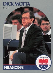 1990 NBA Hoops Basketball Card #327 Dick Motta Sacramento Kings Coach - Bild 1 von 2