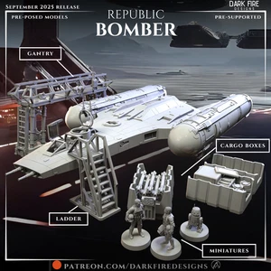 Y-Wing Starfighter Clone Wars Era Resin 3d Printed Star Wars Legion Scale 1:46 - Picture 1 of 4