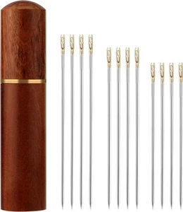 12pcs Self Threading Needles, 3 Sizes Top Hanging Needles Embroidery Blind... - Picture 1 of 7